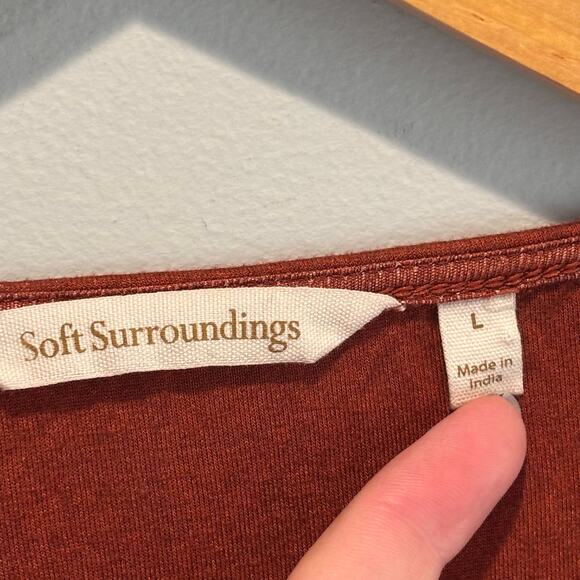 Soft Surroundings Burnt Orange Jersey Knit Tunic Top - size Large - Picture 4 of 6